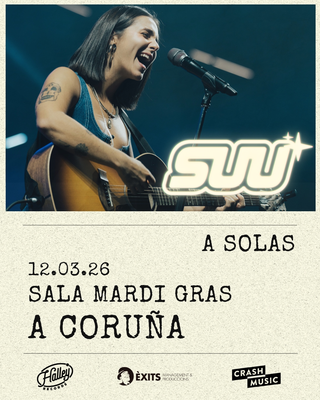 CONCIERTO SUU - A CORUÑA - SALA MARDI GRAS - JUEVES 12 DE MARZO