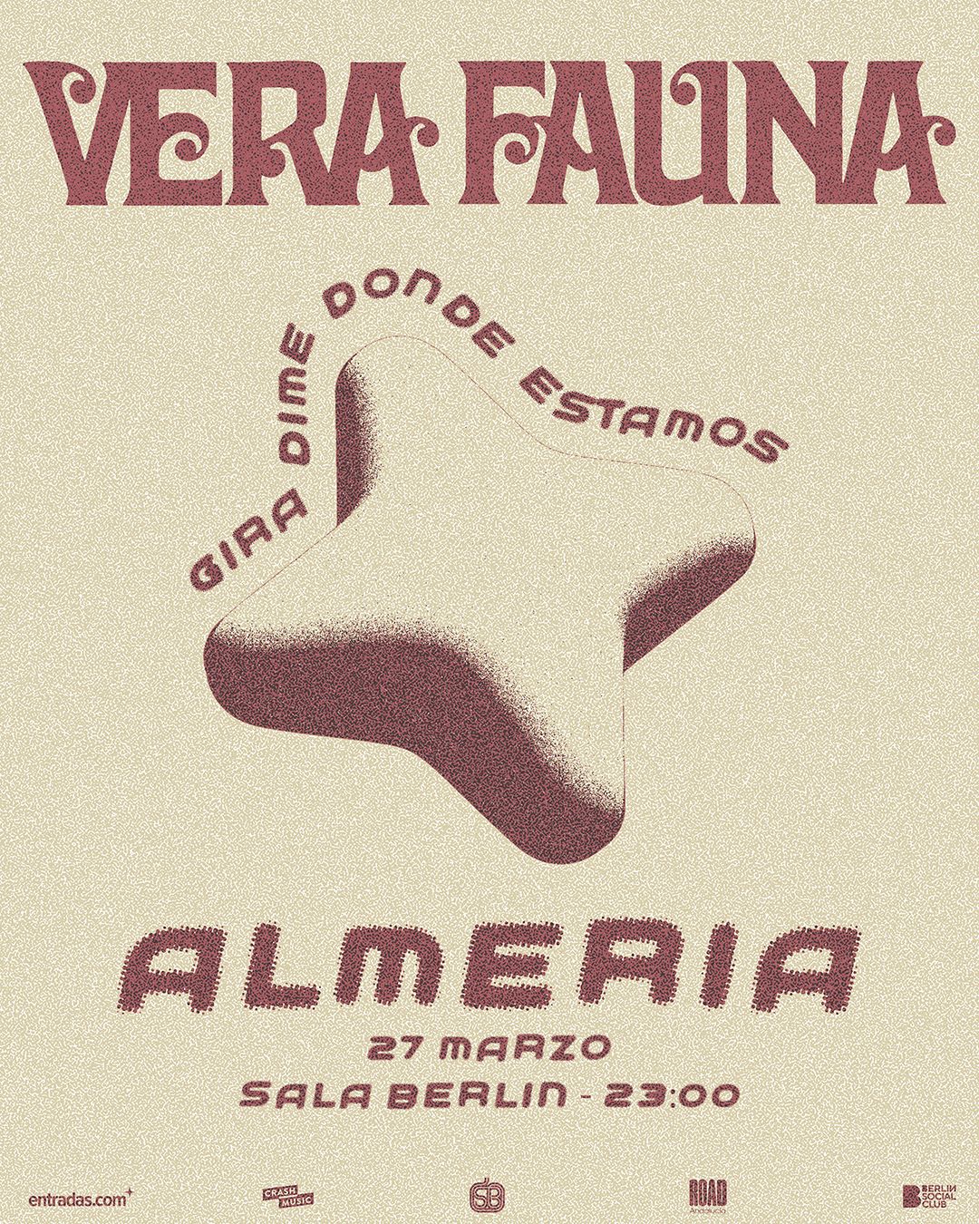 CONCIERTO VERA FAUNA - ALMERÍA - SALA BERLÍN SOCIAL CLUB - VIERNES 27 DE MARZO