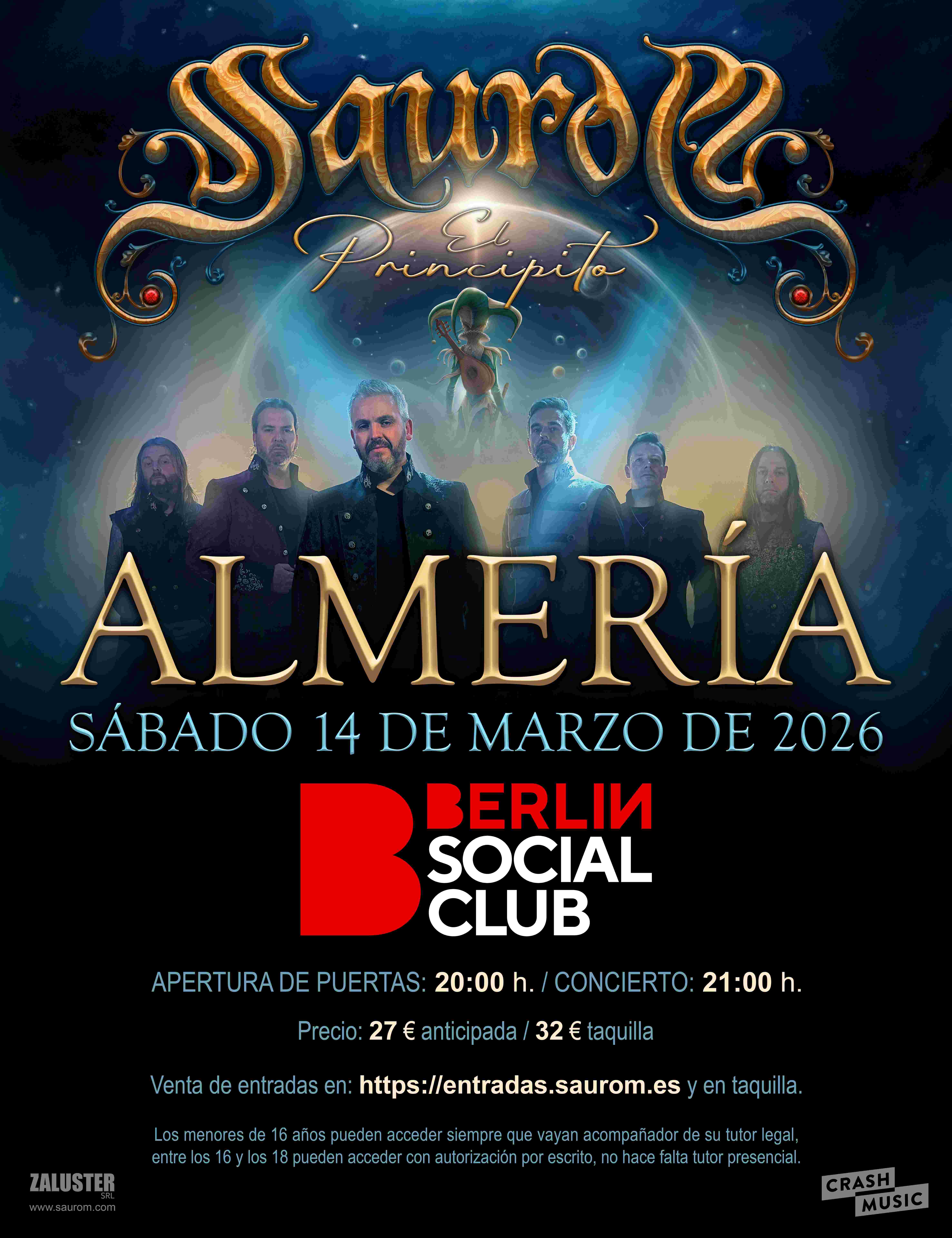 CONCIERTO SAUROM - ALMERÍA - SALA BERLÍN SOCIAL CLUB - SÁBADO 14 DE MARZO 