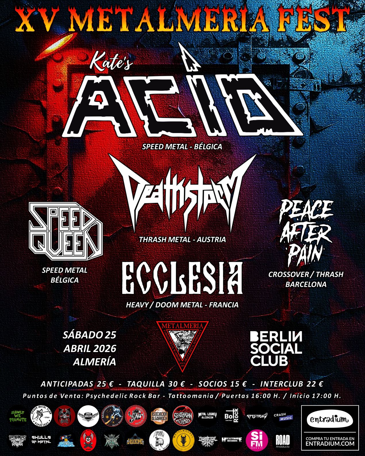 XV METALMERIA FEST - ALMERÍA - SALA BERLÍN SOCIAL CLUB - SÁBADO 25 DE ABRIL